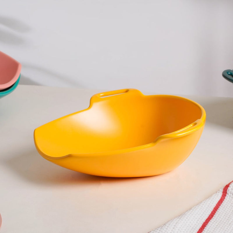 Serving Platter With Handles - Bowl, ceramic bowl, serving bowls, noodle bowl, salad bowls, bowl for snacks, baking bowls, large serving bowl, bowl with handle | Bowls for dining table & home decor