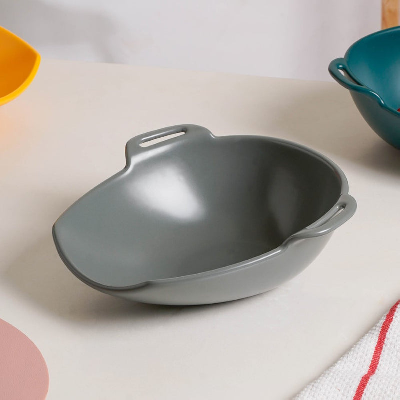 Serving Platter With Handles - Bowl, ceramic bowl, serving bowls, noodle bowl, salad bowls, bowl for snacks, baking bowls, large serving bowl, bowl with handle | Bowls for dining table & home decor