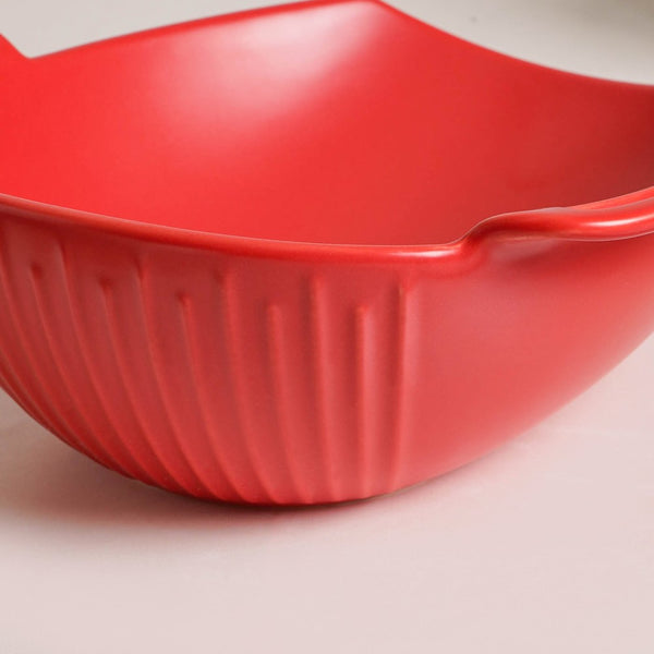 Serving Platter With Handles - Bowl, ceramic bowl, serving bowls, noodle bowl, salad bowls, bowl for snacks, baking bowls, large serving bowl, bowl with handle | Bowls for dining table & home decor