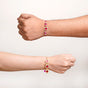 Regal Pink Quartz Rakhi And Bracelet Lumba Set