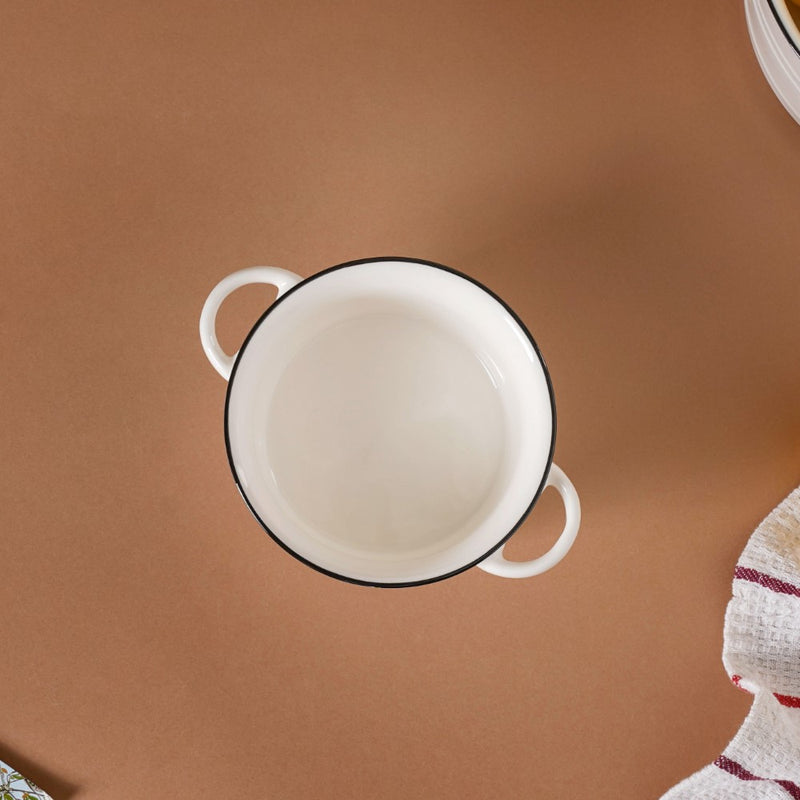 White Serving Bowl - Bowl, ceramic bowl, serving bowls, noodle bowl, salad bowls, bowl for snacks, baking bowls, large serving bowl, bowl with handle | Bowls for dining table & home decor