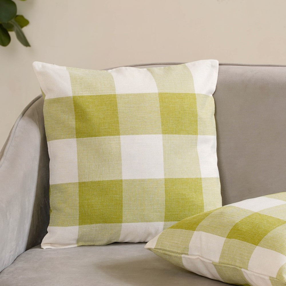 Yellow 2024 checked cushions