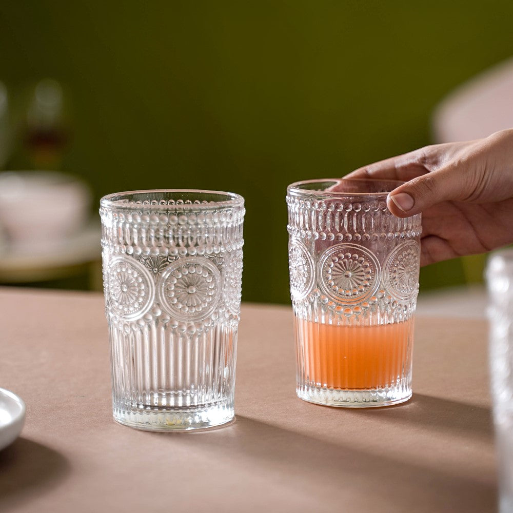 Buy Decorat-In 350ML Tall Water and Juice Glass Set of 6, Tall