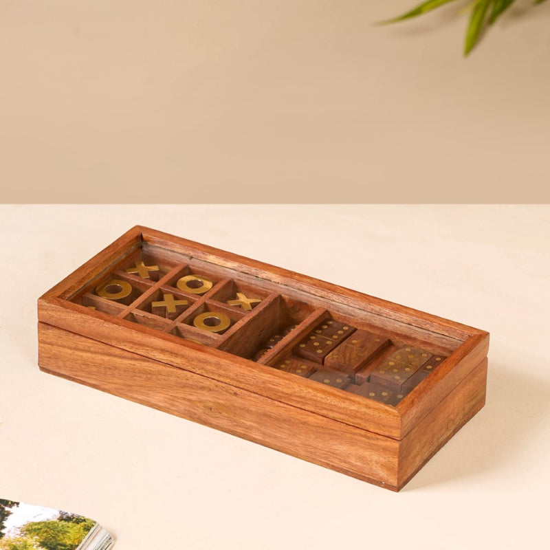 3 in 1 Portable Game Wooden Box Set
