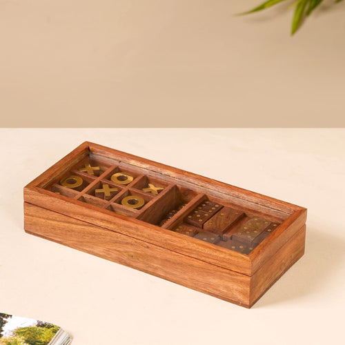 3 in 1 Portable Game Wooden Box Set