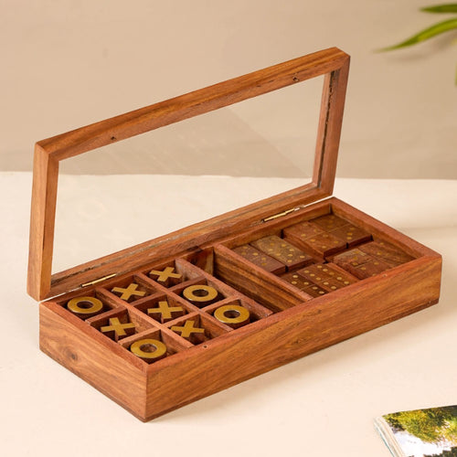 3 in 1 Portable Game Wooden Box Set