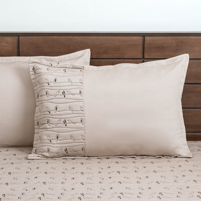 Cotton King Size Bed Cover Beige