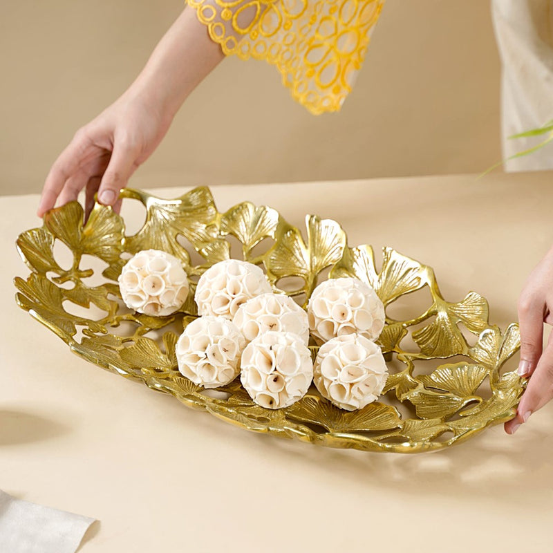 Platter Tray For Home Decor Gold 20 Inch