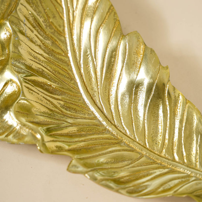 Leaf Platter For Table Decor Gold 20 Inch - Ceramic platter, serving platter, fruit platter | Plates for dining table & home decor