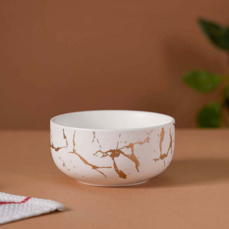 White Marble Bowl 400 ml - Bowl,ceramic bowl, snack bowls, curry bowl, popcorn bowls | Bowls for dining table & home decor