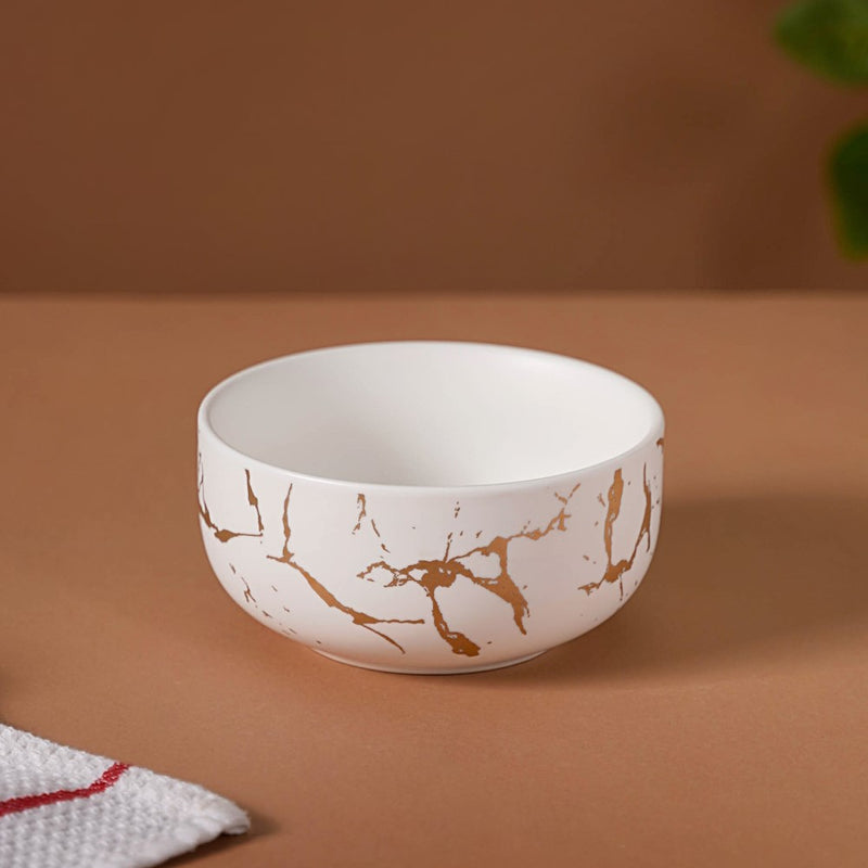 White Marble Bowl 400 ml - Bowl,ceramic bowl, snack bowls, curry bowl, popcorn bowls | Bowls for dining table & home decor
