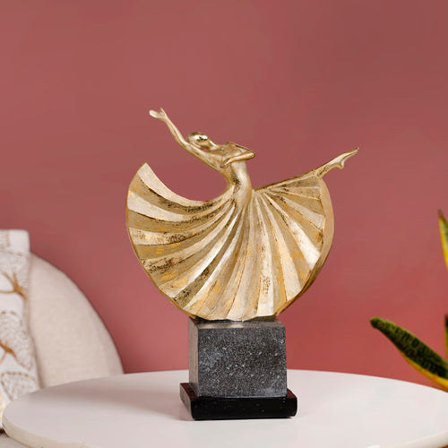 Ballet Dancer Home Decor Statue Gold