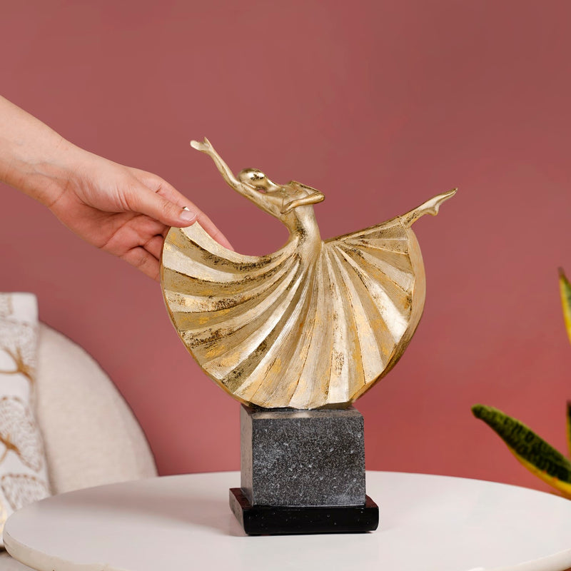Ballet Dancer Home Decor Statue Gold