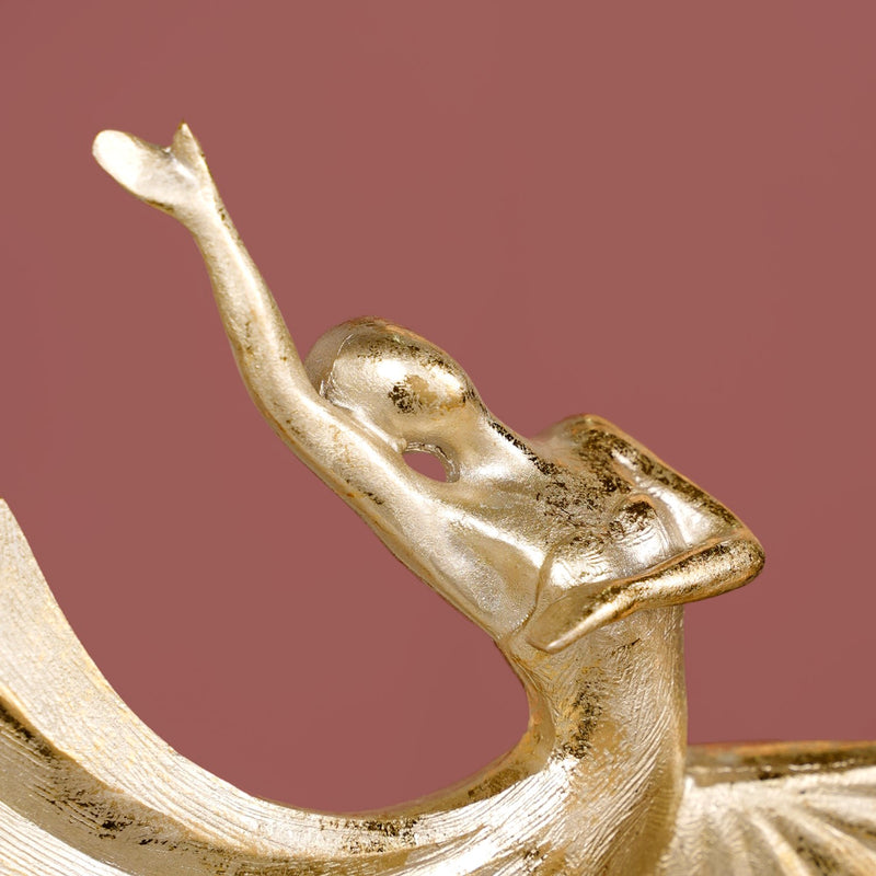 Ballet Dancer Home Decor Statue Gold