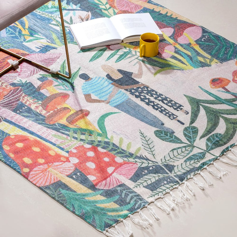 Enchanting Mushroom Forest Floor Rug