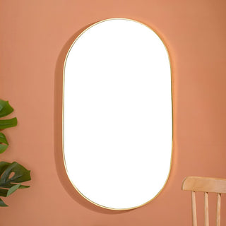 Living Room Oval Mirror Gold Large