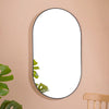 Wall Hanging Oval Mirror Black Large