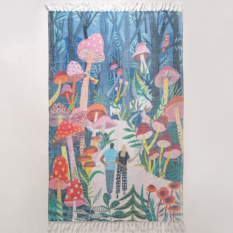 Enchanting Mushroom Forest Floor Rug