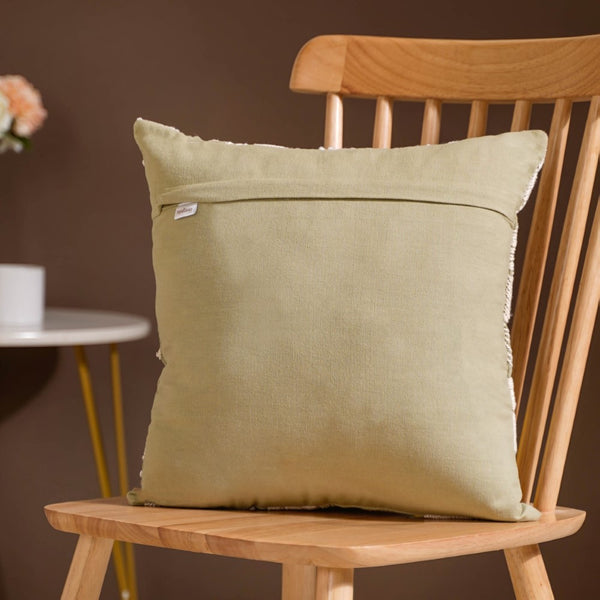Blossom 100% Cotton Sofa Cushion Cover Green 16x16 Inch
