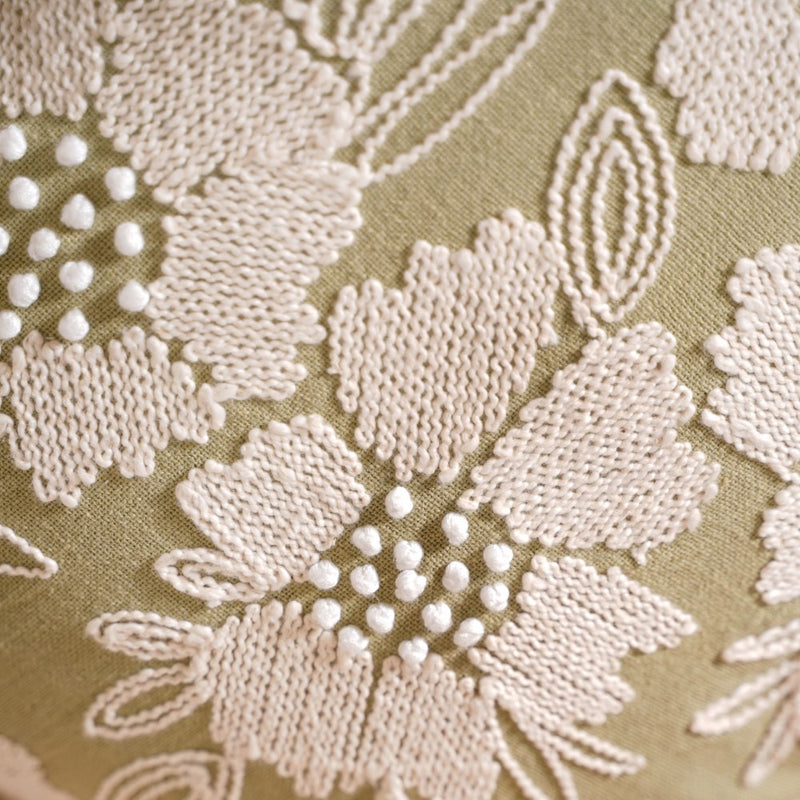 Blossom Embroidered Cotton Cushion Cover Set of 3 16x16 Inch