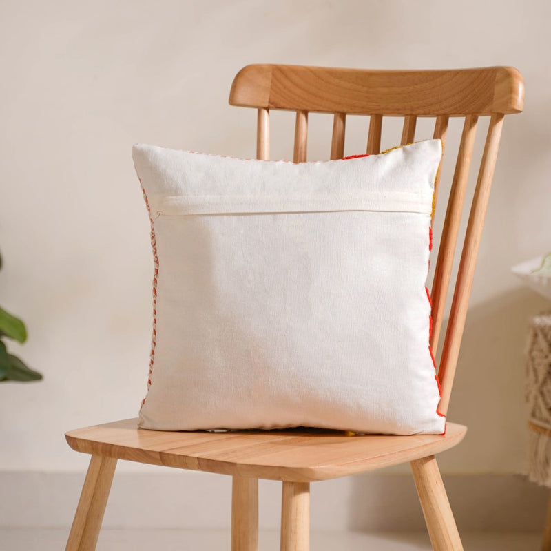 Abstract Multicoloured Cotton Cushion Cover 16x16 Inch