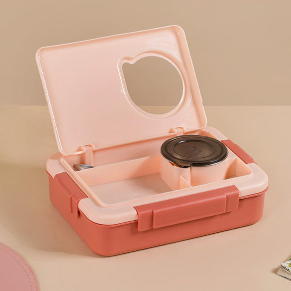 Bento Lunch Box With 4 Compartments Pink 1000ml