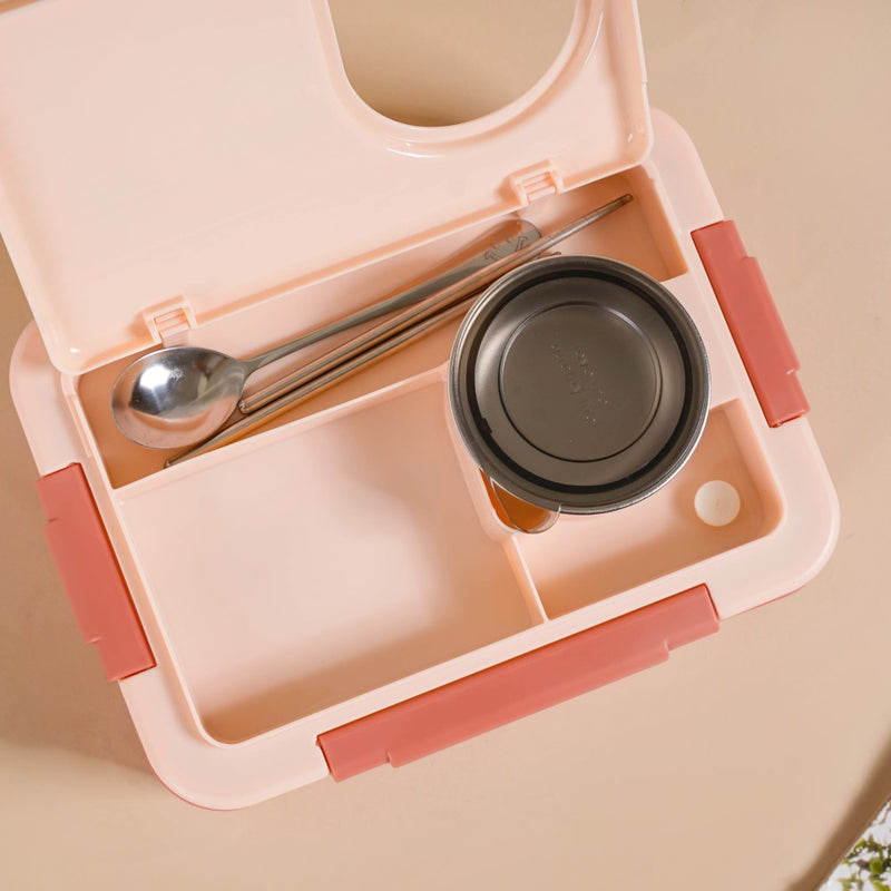 Insulated Bento Lunch Box With Compartment Pink
