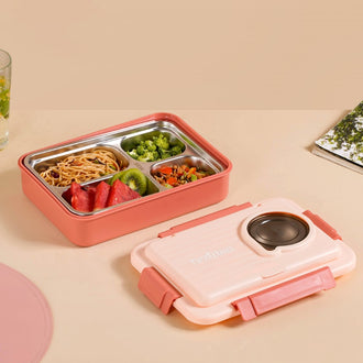 Insulated Bento Lunch Box With Compartment Pink