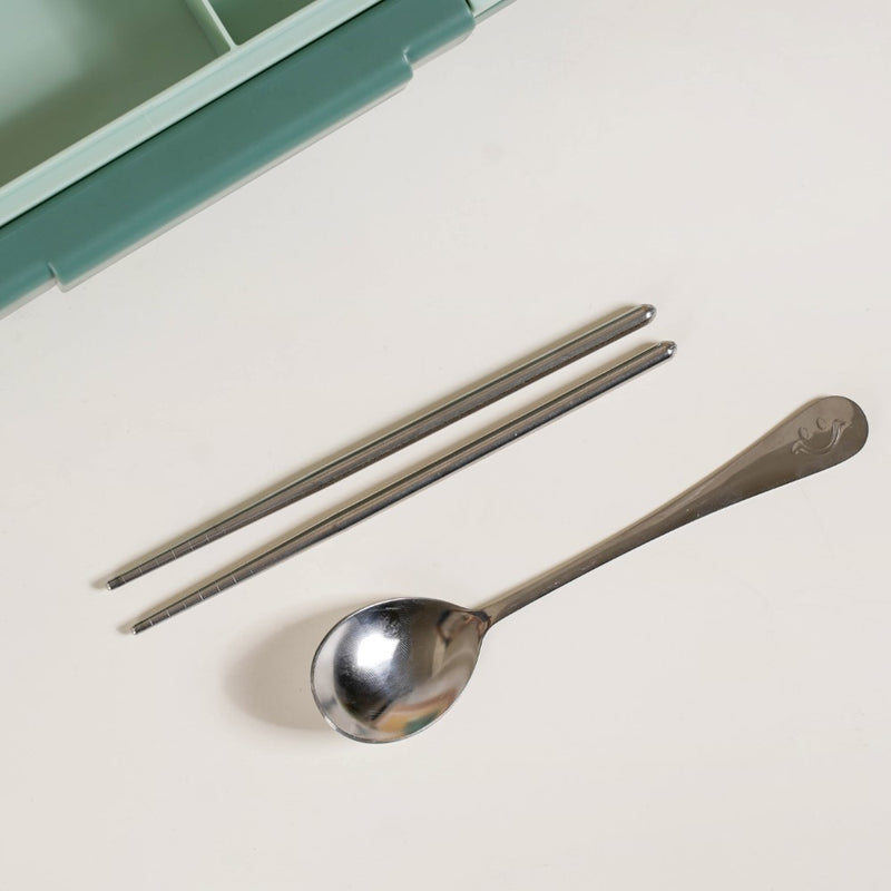 4-Grid Insulated Lunch Box For Office Green