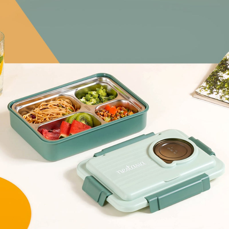 4-Grid Insulated Lunch Box For Office Green