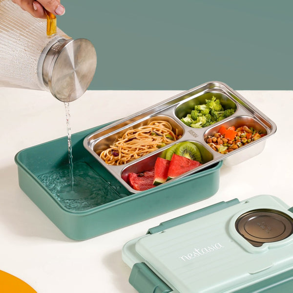 4-Grid Insulated Lunch Box For Office Green