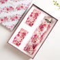Rose Glass Bottle And Tumbler Set Of 3 In Gift Box