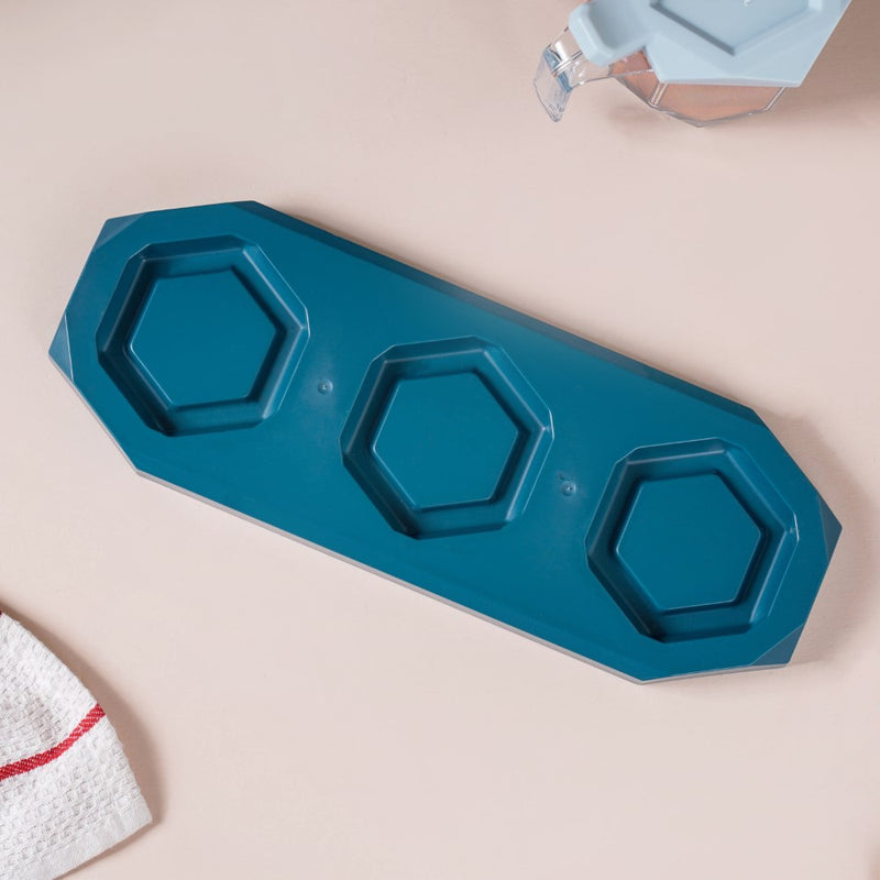 Spice Containers With Spoons Set Of 3 Blue