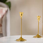 Taper Candle Stand Gold Set Of 3