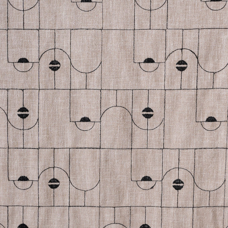 Classic Beige Full Length Embroidered Curtain Set Of 2 84x54 Inch