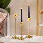 Taper Candle Stand Gold Set Of 3