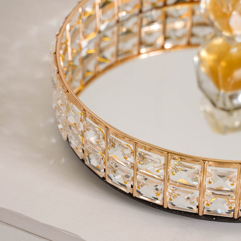 Opulent Circle Mirror Tray Large
