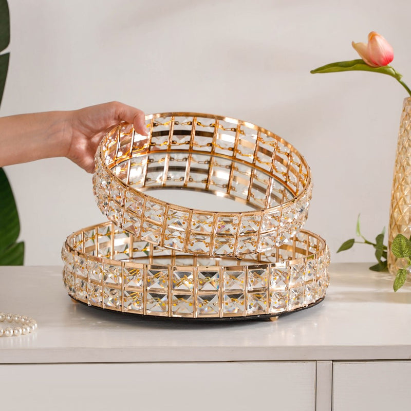 Opulent Circle Mirror Tray Large