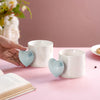 Heart Ceramic Coffee Mugs Set of 2 Blue 330ml- Mug for coffee, tea mug, cappuccino mug | Cups and Mugs for Coffee Table & Home Decor