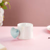 Heart Ceramic Coffee Mugs Set of 2 Blue 330ml- Mug for coffee, tea mug, cappuccino mug | Cups and Mugs for Coffee Table & Home Decor