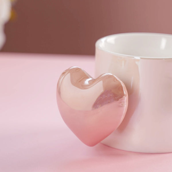Balloon Heart Coffee Mug Pink Set of 2 330ml- Mug for coffee, tea mug, cappuccino mug | Cups and Mugs for Coffee Table & Home Decor