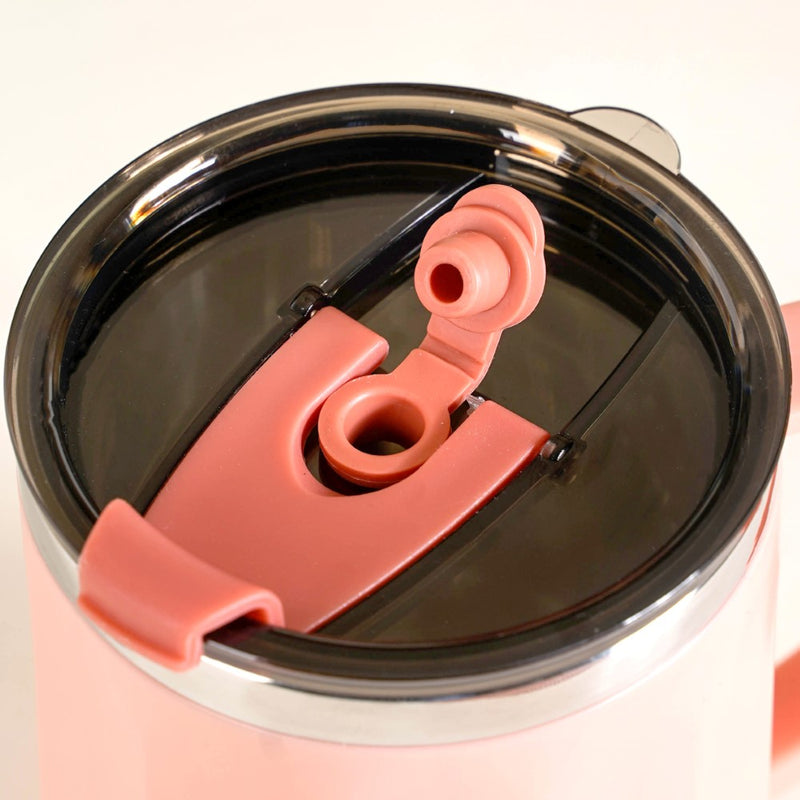 Portable Desk Coffee Mug Pink 400ml - Travel mug, travel coffee mug, coffee mug with lid, tea mug, insulated mug, portable coffee mug