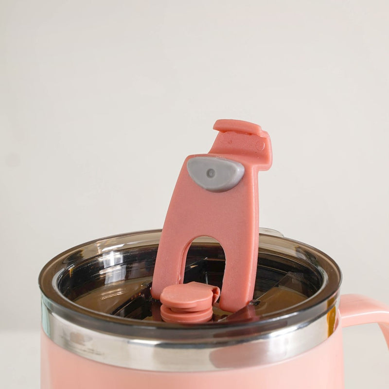 Portable Desk Coffee Mug Pink 400ml - Travel mug, travel coffee mug, coffee mug with lid, tea mug, insulated mug, portable coffee mug