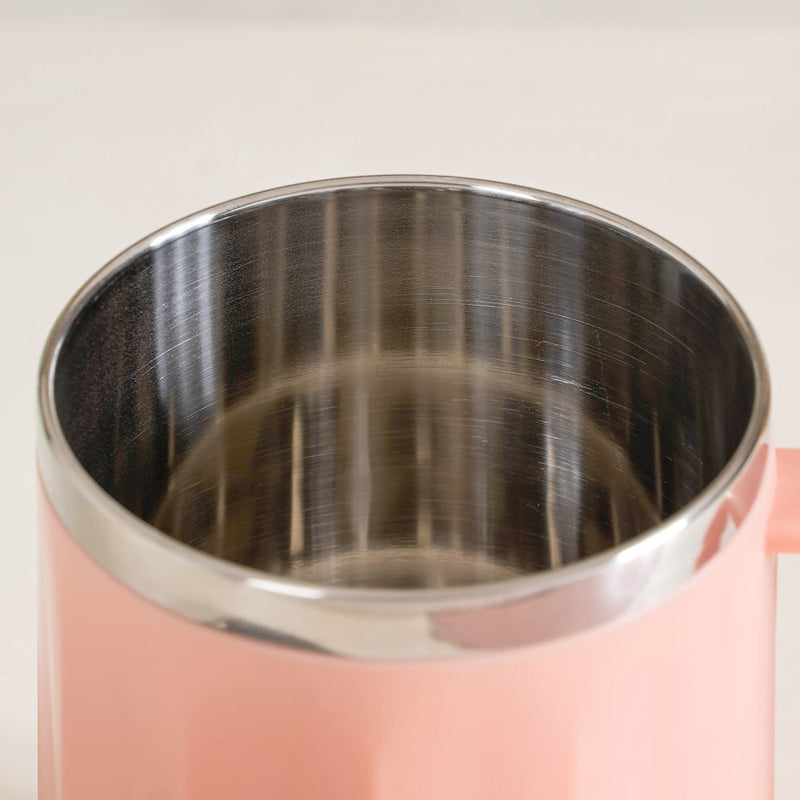 Portable Desk Coffee Mug Pink 400ml - Travel mug, travel coffee mug, coffee mug with lid, tea mug, insulated mug, portable coffee mug