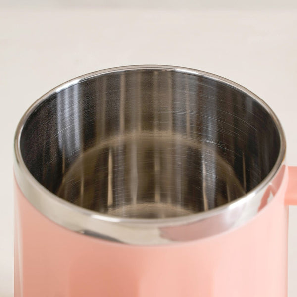 Portable Insulated Travel Coffee Mug Pink 400ml
