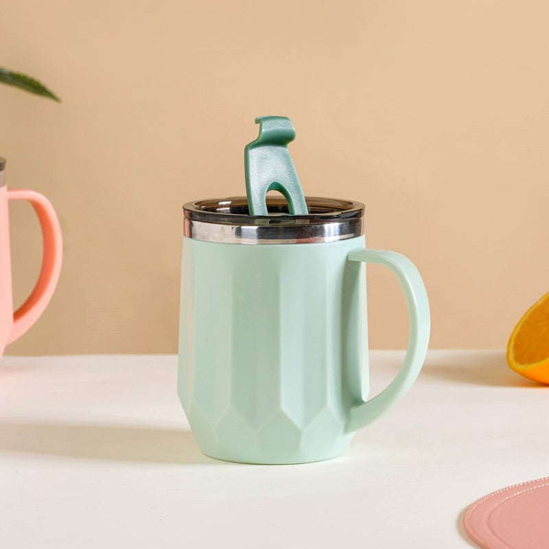 Portable Travel Coffee Mug With Lid Mint 400ml - Travel mug, travel coffee mug, coffee mug with lid, tea mug, insulated mug, portable coffee mug