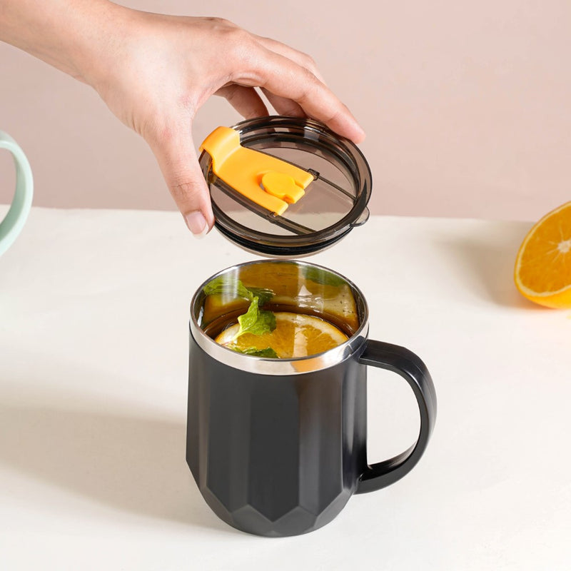 Travel Mug For Tea & Coffee Black 400ml - Travel mug, travel coffee mug, coffee mug, coffee mug with lid
