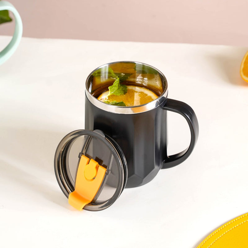 Travel Mug For Tea & Coffee Black 400ml - Travel mug, travel coffee mug, coffee mug, coffee mug with lid