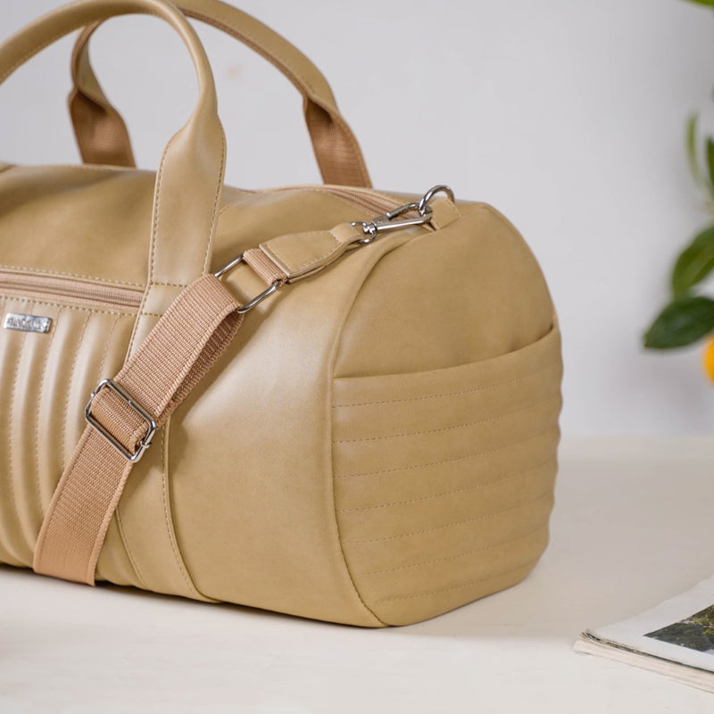 Jet-Setter Travel Duffel Bag Beige Large 17x13 Inch