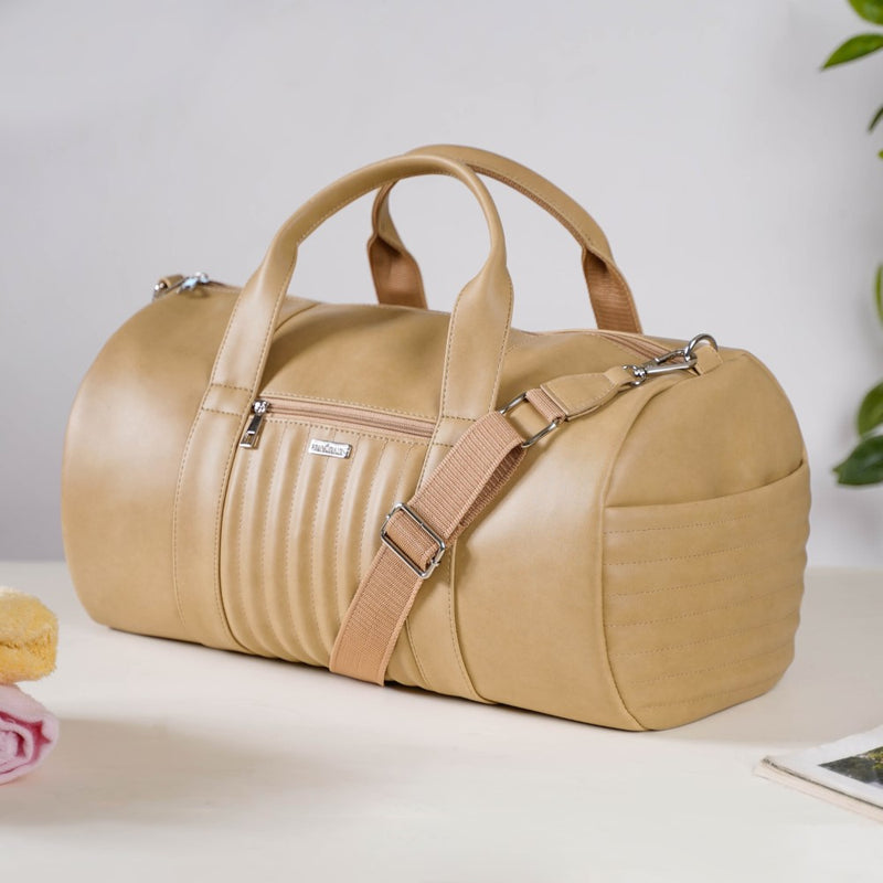 Jet-Setter Travel Duffel Bag Beige Large 17x13 Inch